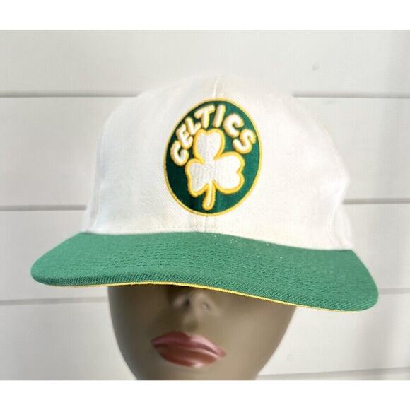 Mitchell & Ness Boston Celtics Snapback Hat Cap - White/Green - Picture 1 of 11
